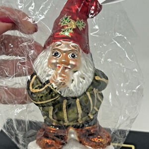 Christopher Radko Glass Ornament Elf Secrets 1998 Box Tag Christmas Decor 7" new